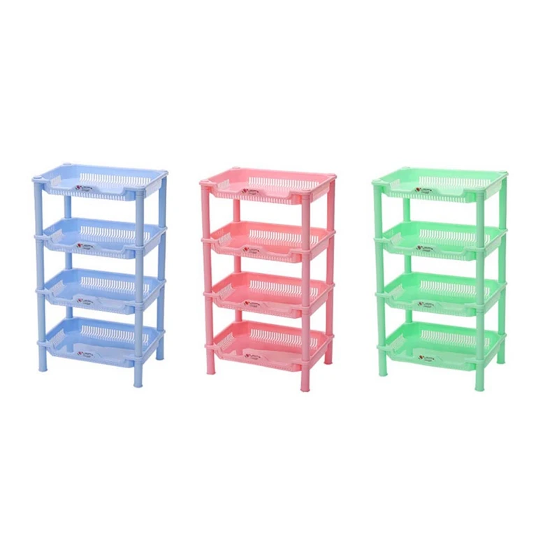 

4 Layer New PP Dish Rack Kitchen Organizer And Storage White Hollow Bathroom Shower Sundries Rack Shelf Room