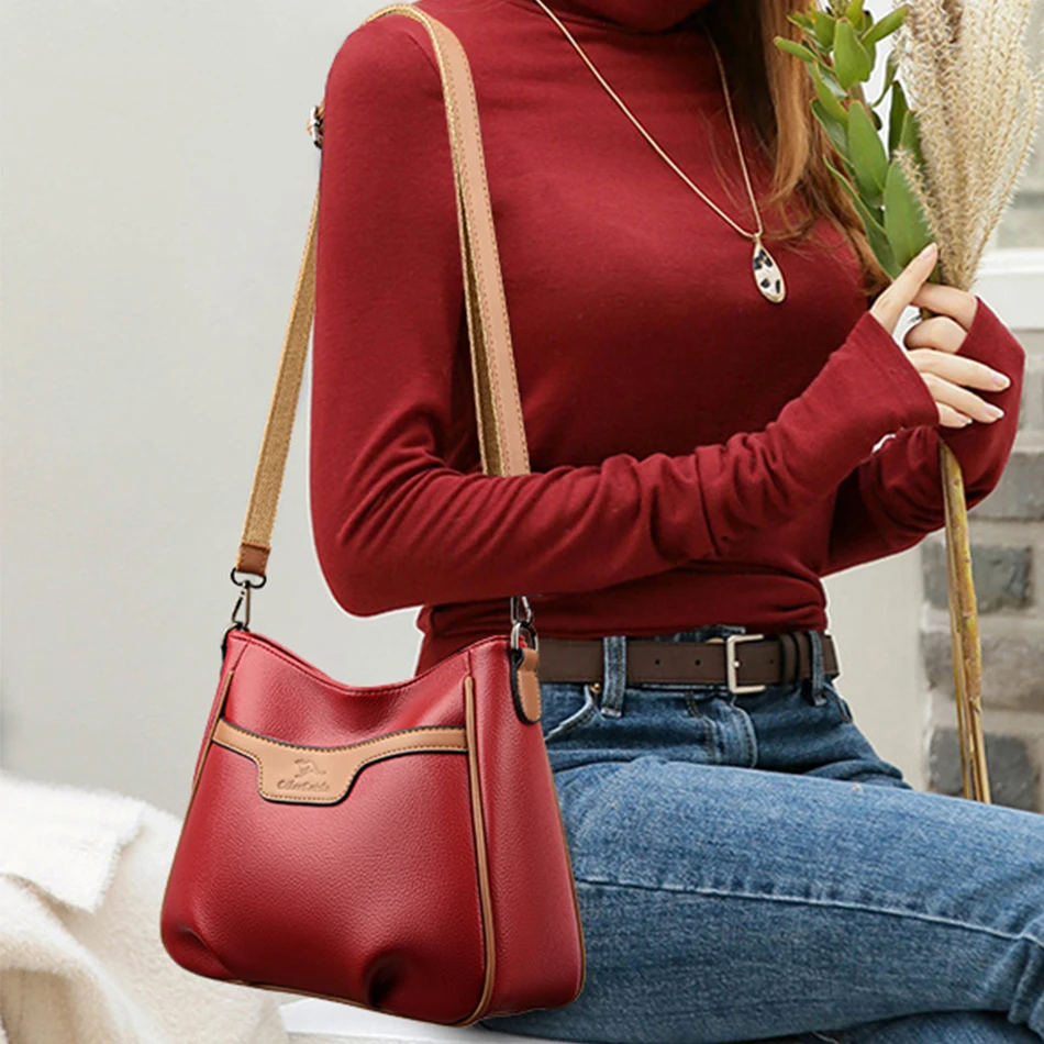 2023 Trendy Casual Women's Tote Bags Messenger Bags Luxury Shoulder Bags High Quality Designer Soft Leather Ladies Handbags Sac