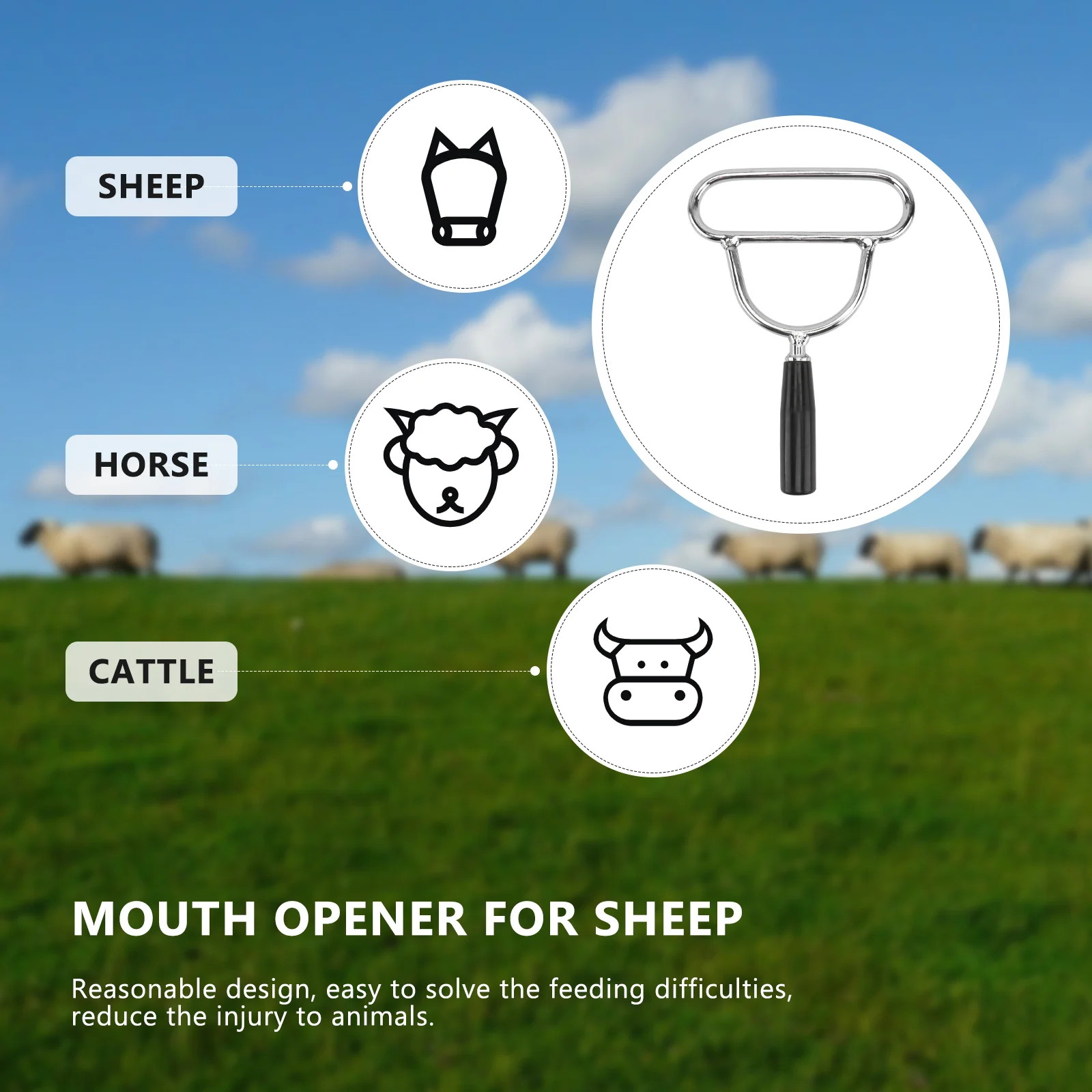 

1pc Metal Livestock Mouth Opener Tool Sheep Feeding Medicine Mouth Opener