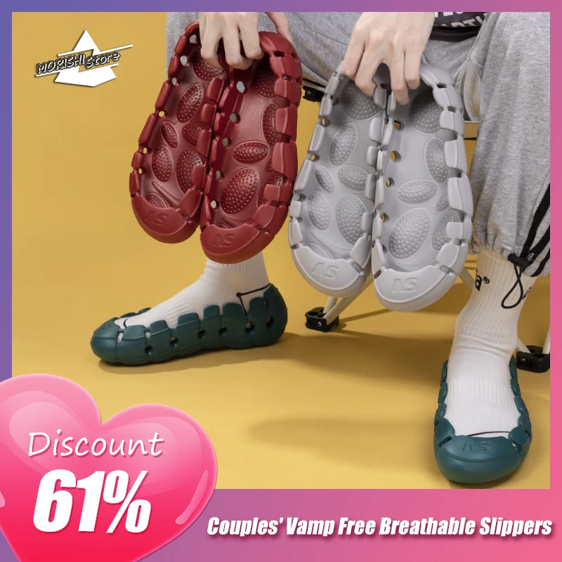 

Fashion Open-top Slippers Men And Women Go Out In Summer Breathable Non-Slip Slippers No Upper Couple Slippers 2023 New Summer