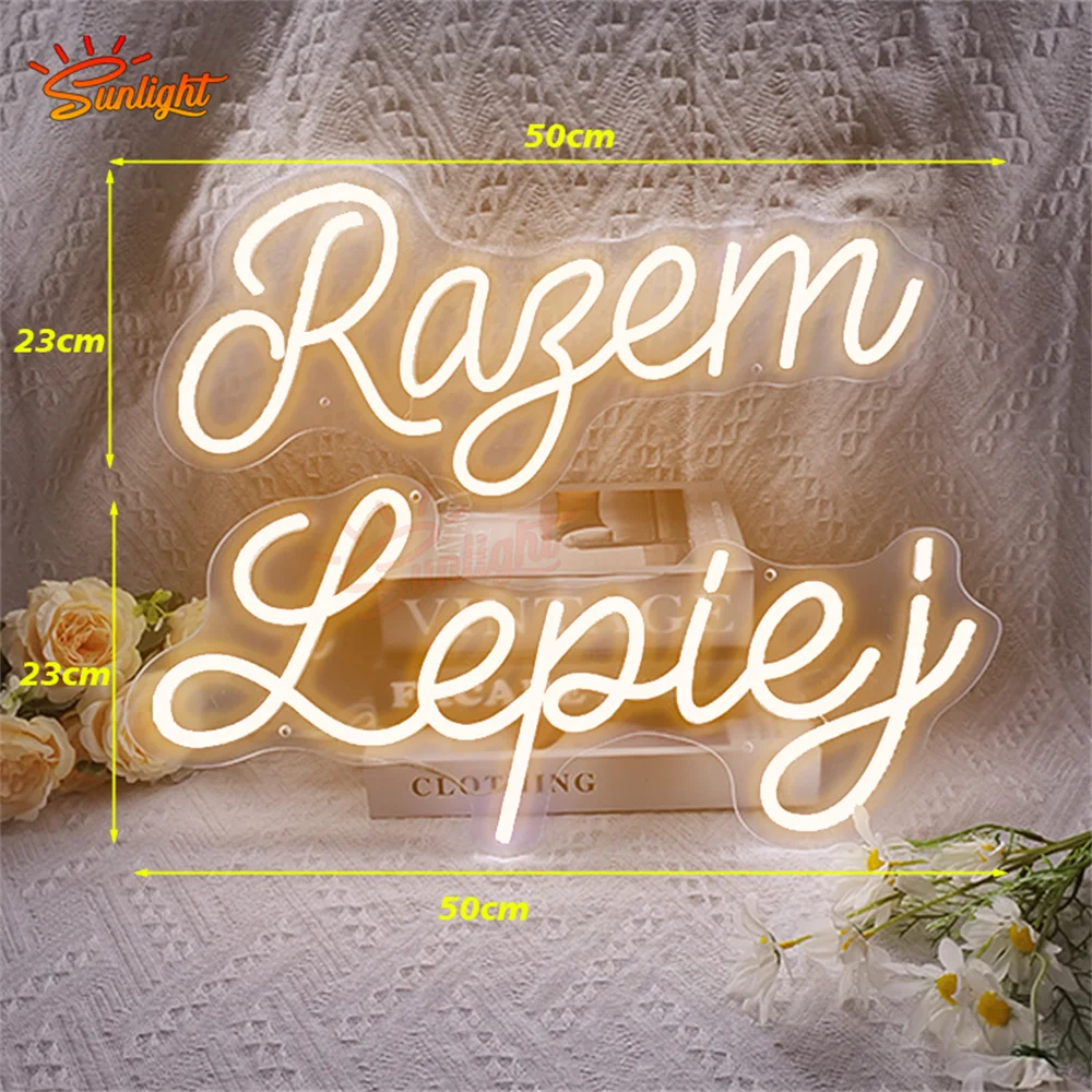 Индивидуальная неоновая вывеска &quotлучше вместе&quot дневной знак с дистанционным