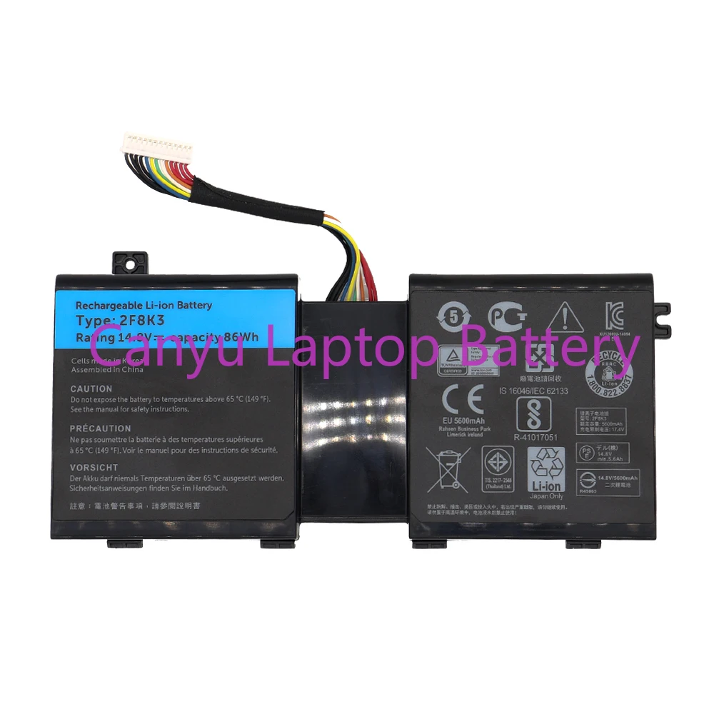 

14.8V 86WH 2F8K3 Laptop Battery for Alienware 17 17X 18 18X M18X M17X ALW18D-1788 KJ2PX G33TT 0KJ2PX KJ2PX 0NU209 Tablet