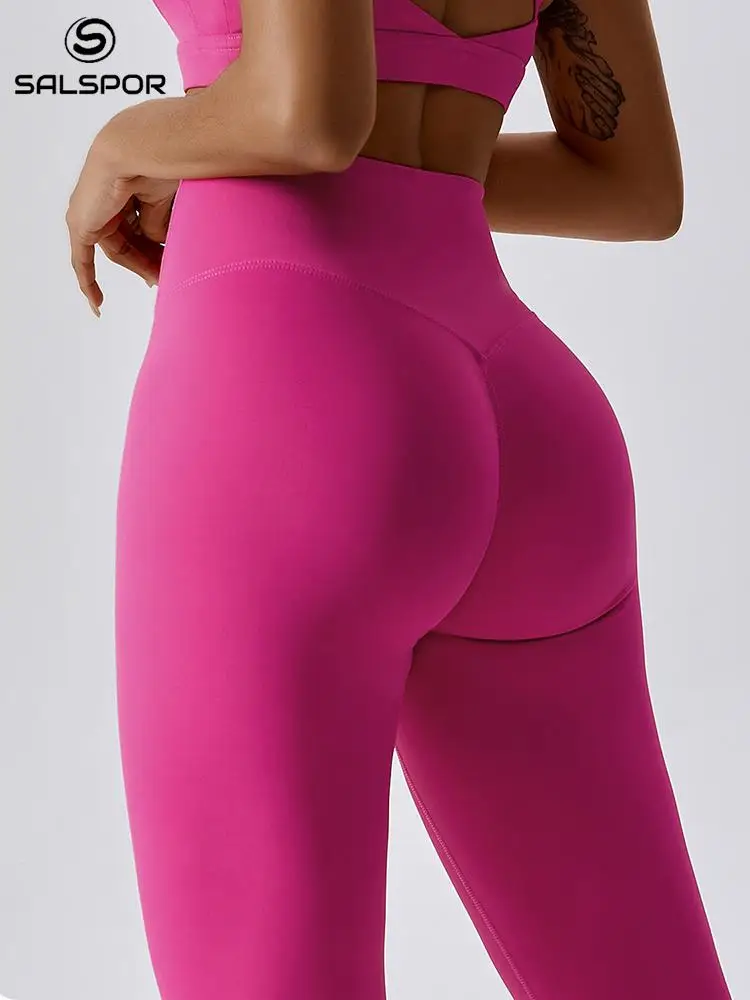 

SALSPOR Sexy Seamless Fitness Gym Leggins Women Solid Color Skinny Stretch Push Up Leggings for Women Casual Sport Pants