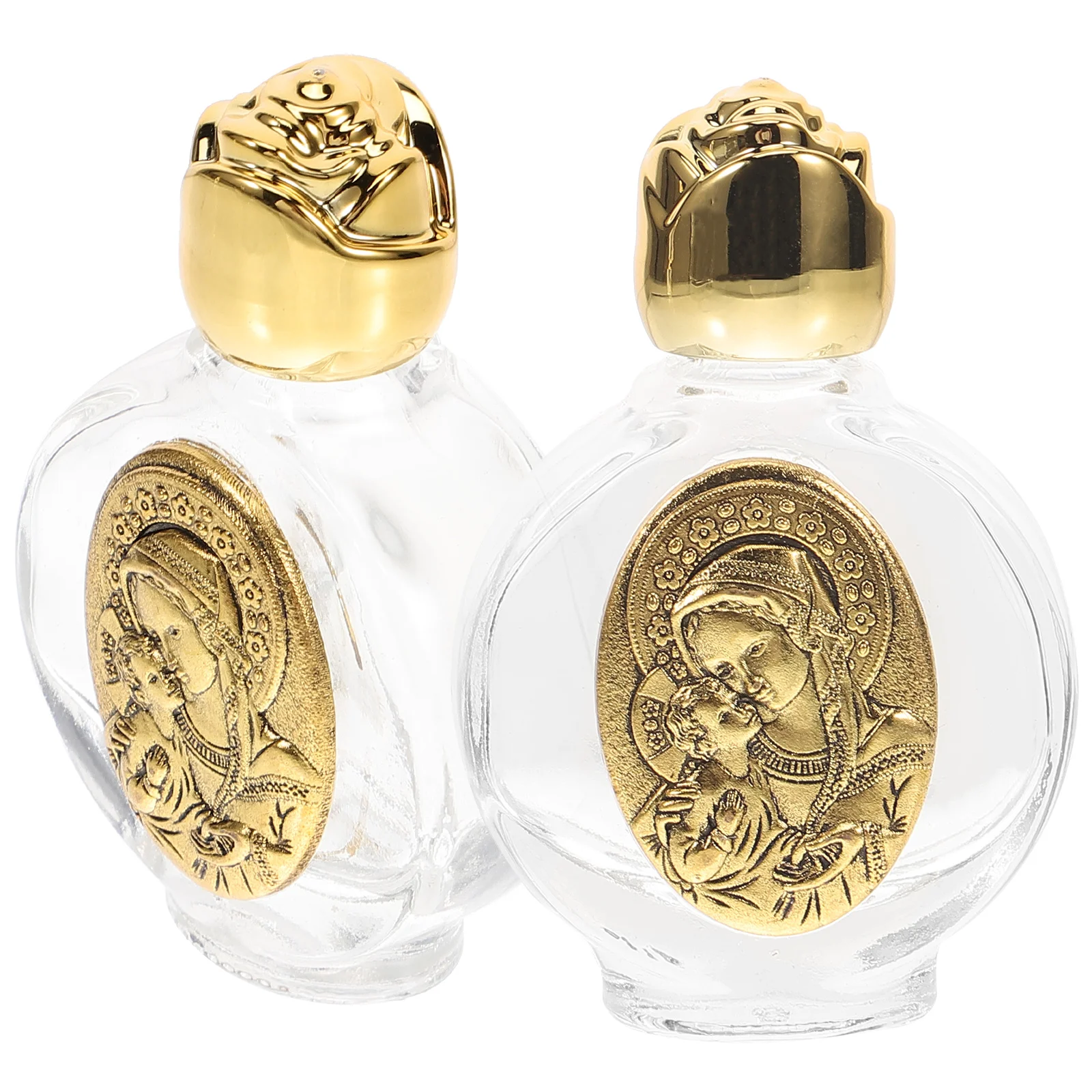 

2 Pcs Embossed Water Bottle Ornaments Bottles Aesthetic Mini Containers Tiny Glass Empty Decoration Travel