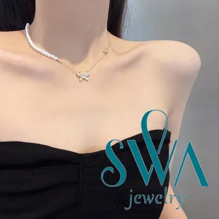 

Original New High-quality Swa Heart-shaped Women's Clavicle Necklace Jumping Geometric Round Crystal Pendant Necklace