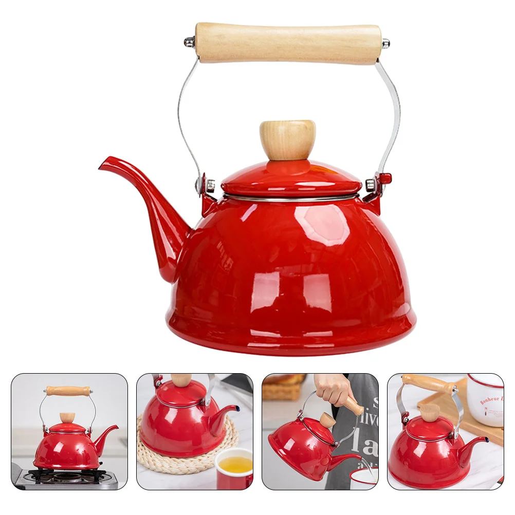 

Kettle Teapot Tea Enamel Water Stovetop Pot Ceramic Coffee Hot Stainless Heating Red Kitchen Steel Whistling Handle Stovetops
