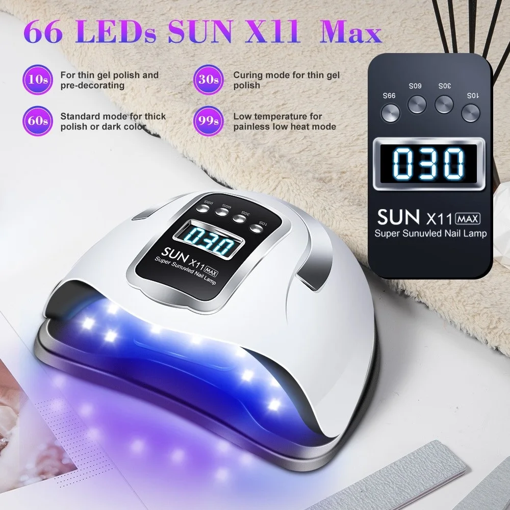 

SUN X11 MAX 280W 66LEDS UV LED Nail Dryer For Drying Gel Polish Portable Nail Lamp With Motion Sensing Nail Art Manicure Tools