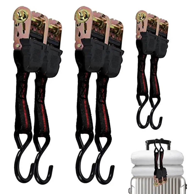 

Fastening Belt For Car 6pcs Lashing Straps Heavy-Duty Belt Cords Strapping Tools For Cargo Cars Boats Motorcycle Bicycle Trucks