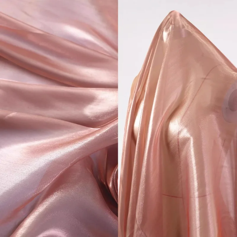 Дизайнерская ткань из органзы высокоплотная металлическая блестящая для шитья