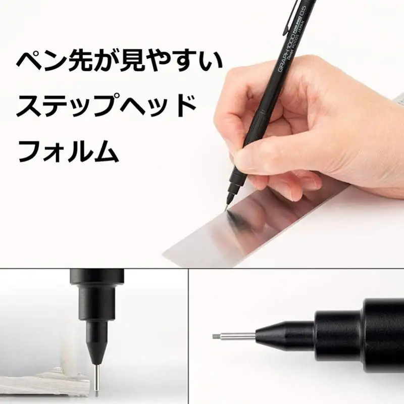 Фото Автоматические карандаши Pentel для профессиональных графитовых рисунков, PG1000 Pro, эргономичная классическая механическая ручка с черным корпусом для эскизов, 학용품 №5