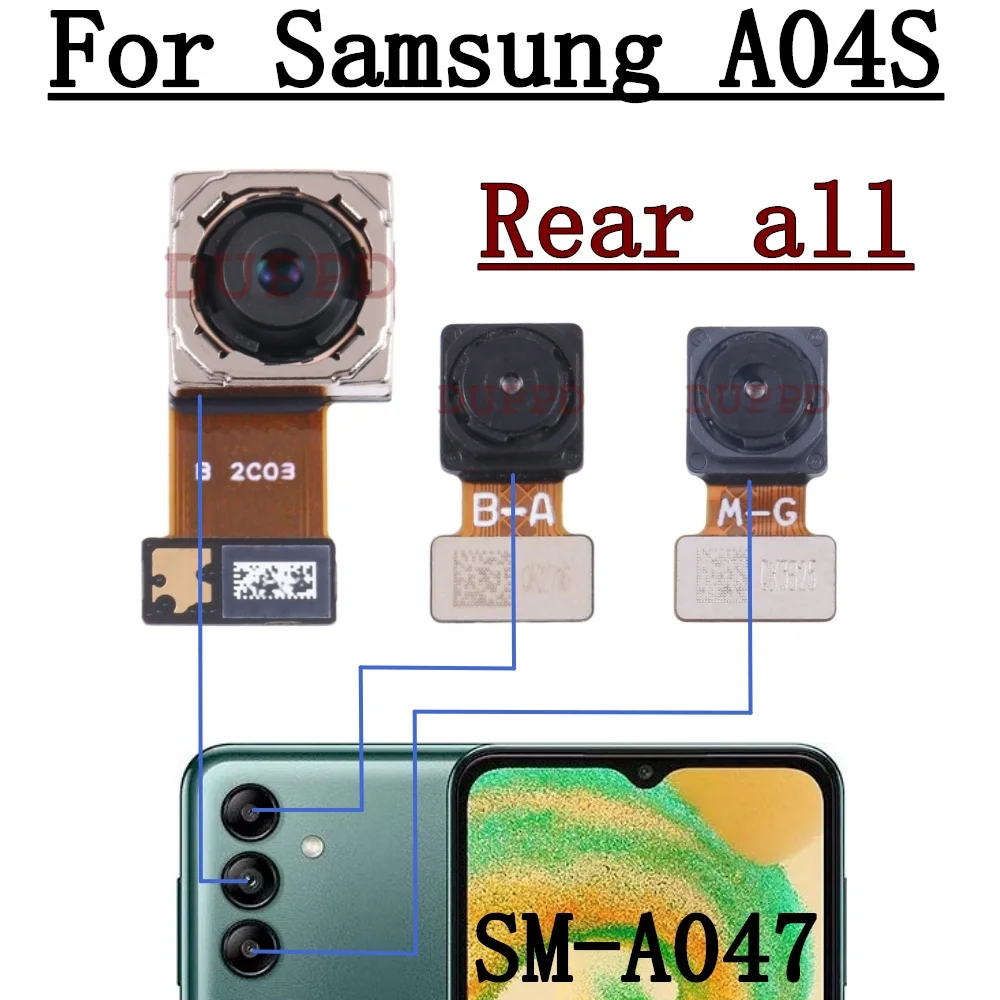 Передняя Задняя камера для Samsung Galaxy A04s SM-A047F A047M задняя широкая макро глубина