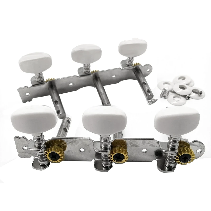 

1R1L Classical Guitar Locking String Tuning Pegs Keys Tuners Three Position Steel Column Knob Tuners Stringed Instruments