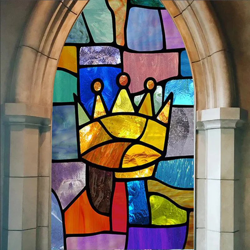 Статические липкие матовые витражи по индивидуальному заказу оконные пленки