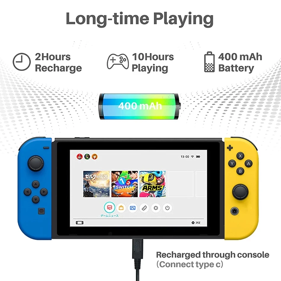 Switch Joypad (L/R) Controller Wireless Controllers For Switch Replace Joy pad Joysticks with Strap Gamepad