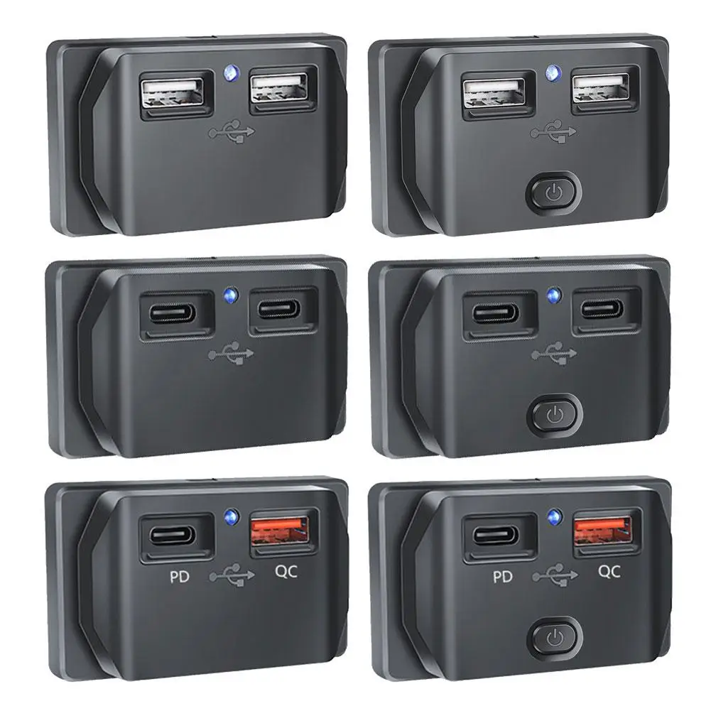 Разъем для быстрой зарядки PD Type C QC 3 0 USB с выключателем