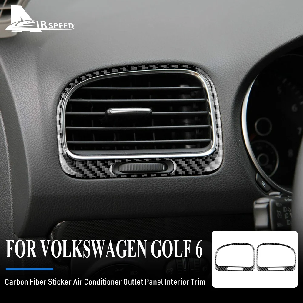 

FLIGHT SPEED for Volkswagen VW Golf 6 MK6 GTI R Accessories Carbon Fiber Sticker Car Air Conditioning Socket Panel Inside Trim
