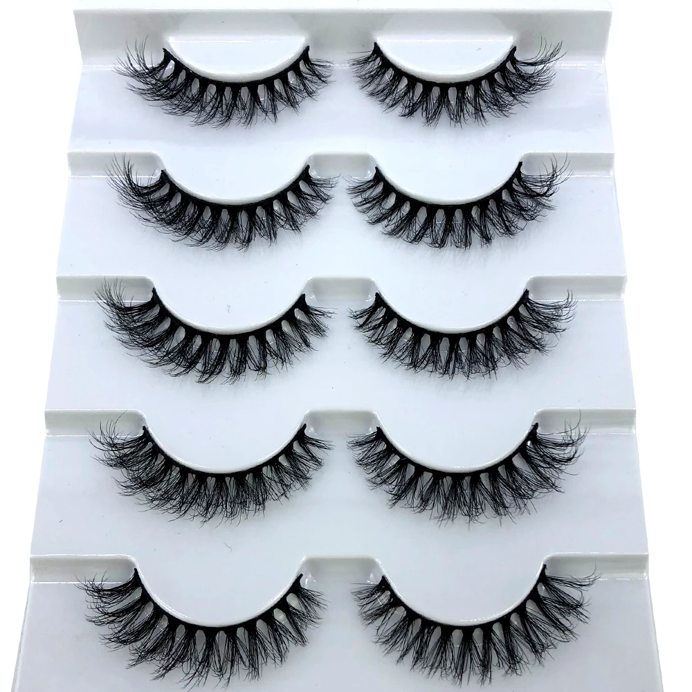 New 5 Pairs Lashes Mink Lashes Faux Eyelashes Mink False Eyelashes Dramatic Volume Lashes Eyelash Extension False Eyelashes images - 6