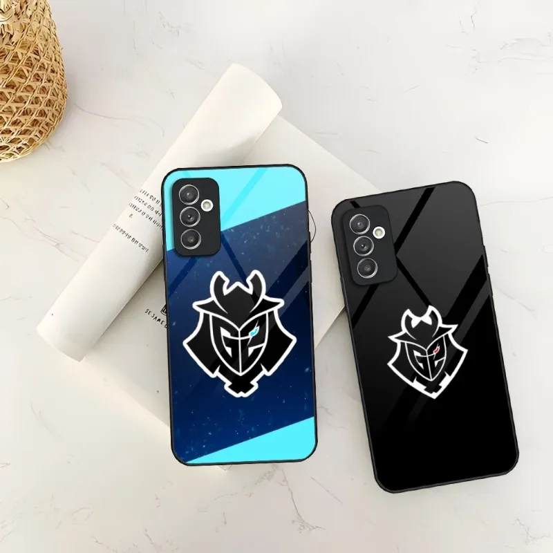 

G2 ESports для Samsung S23 S30 S21 S20 S22 S9 S8 S10E Note 20 10 Pro Ultra Plus стеклянный дизайнерский чехол
