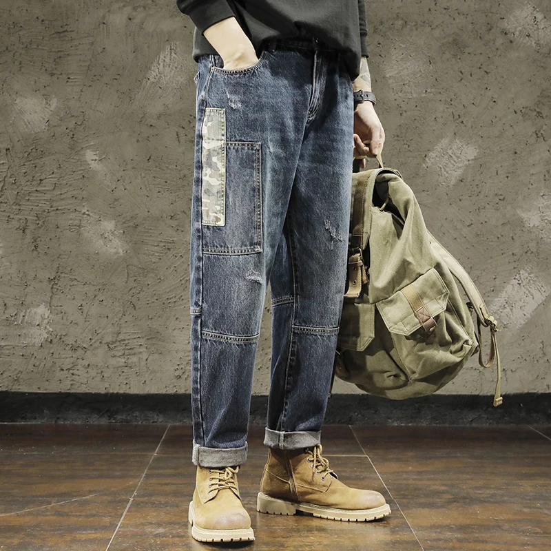 

Spring Autumn Loose Jeans Men Denim Pants Wide Straight Baggy Harem Streetwear Hip Hop Brand Casual Fashion Jeans Trousers Z25