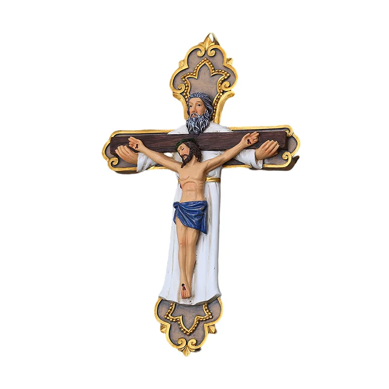 

Holy Trinity Cross Wall Decor Jesus Ascended To Heaven Day Cathilic Church Utensils Resin Crafts Orthodox Figures Christian