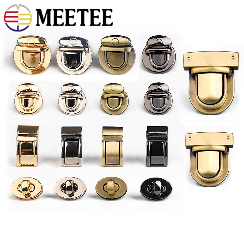 

2pcs Meetee Luggage Mortise Lock Turn Twist Closure Buckles Bag Purse Hardware DIY Handmade Purse Part Leather Craft Accessories