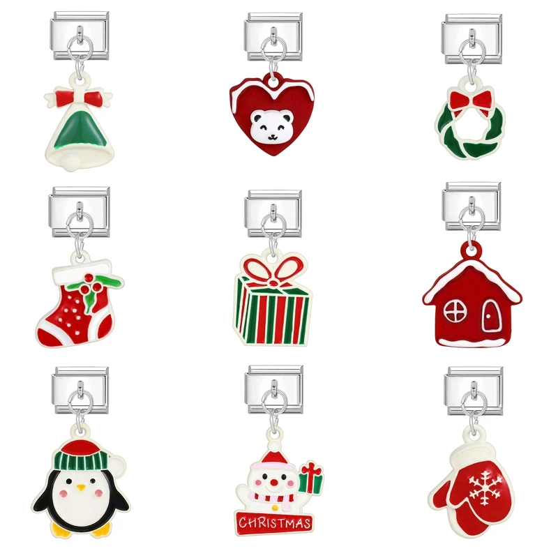 Weirdo рождественские шармы-колокольчики гирлянда пингвин снеговик итальянские