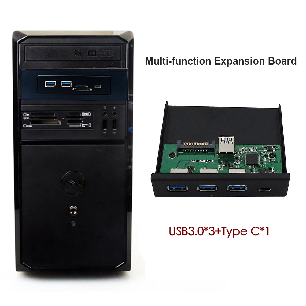 

Адаптер SD Передняя панель детали безопасности бытовой компьютер USB 3,0 TF для настольного ПК 5,25/3,5 дюйма