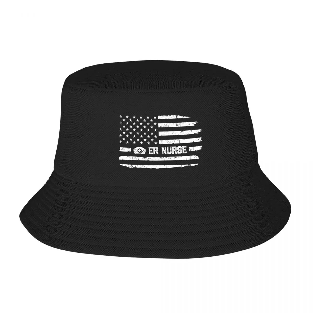 ER Nurse American Flag USA Adult Fisherman's Hat Bob Bucket Hats Men Women Caps fisherman Hat Girl Boy Hat