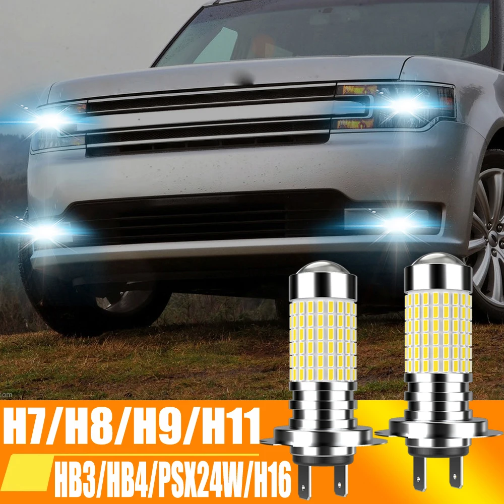 

2 шт., Автомобильные светодиодные лампы H7 HB4 H11 9006 PSX24W H8 HB3 9005 5202 H16 для Toyota Yaris Cruiser MR2 Spyder Sienna T100