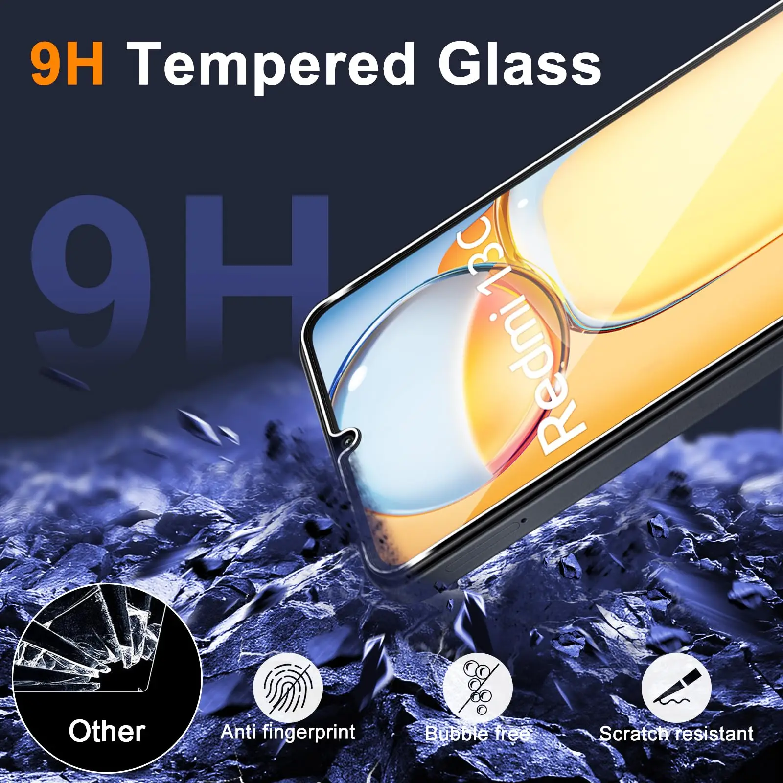 Фото Для Xiaomi Redmi 13C Защитная пленка для экрана из закаленного стекла Crystal Mica 9H HD Прозрачная защита от царапин №2