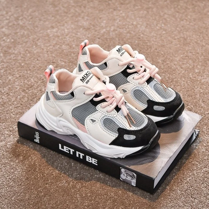 

Children's Sports Shoes Sneakers 2022 Spring Autumn New Girls Mesh Lace-up Shoes for Kids Small and Middle Children Shoes