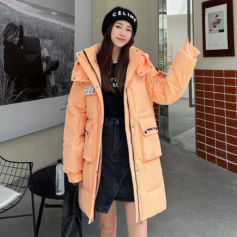 

2022 New Winter Jackets Women's Long Thicken Warm Down Cotton Parkas Coat Female Oversize Loose Cotton Coats Women Hooded Parkas