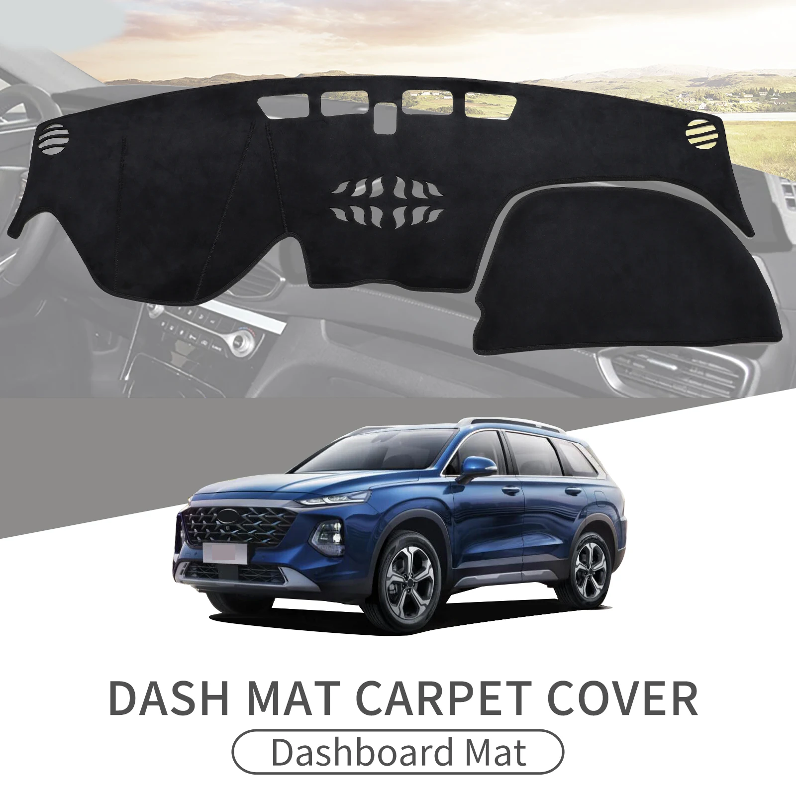 Фото Автомобильный коврик для приборной панели Hyundai Santa Fe HEV 2019 2020 2021 2022 2023 Santafe Dash Mat Dashmat Солнцезащитный ковер №1