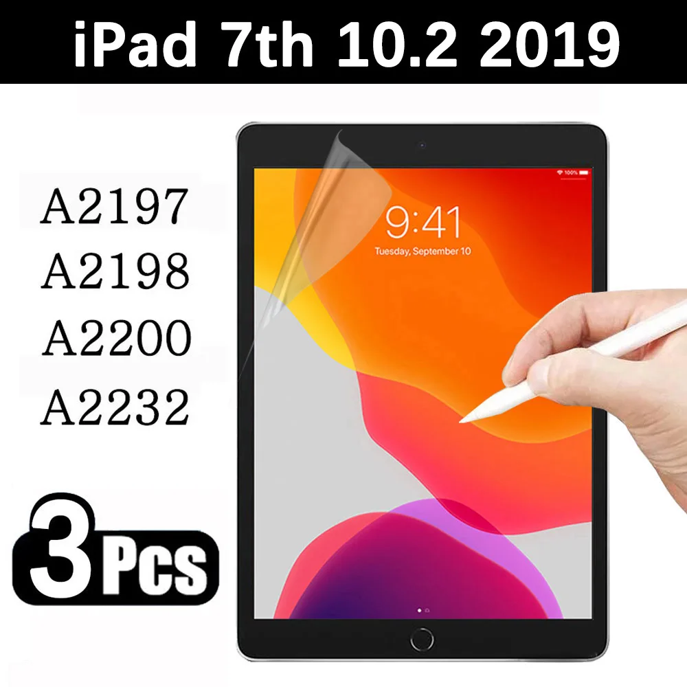 (3 упаковки) Бумага Feel Film для Apple iPad 10,2 2019 7-го поколения A2197 A2198 A2200 A2232 Like письмо на бумаге защита экрана