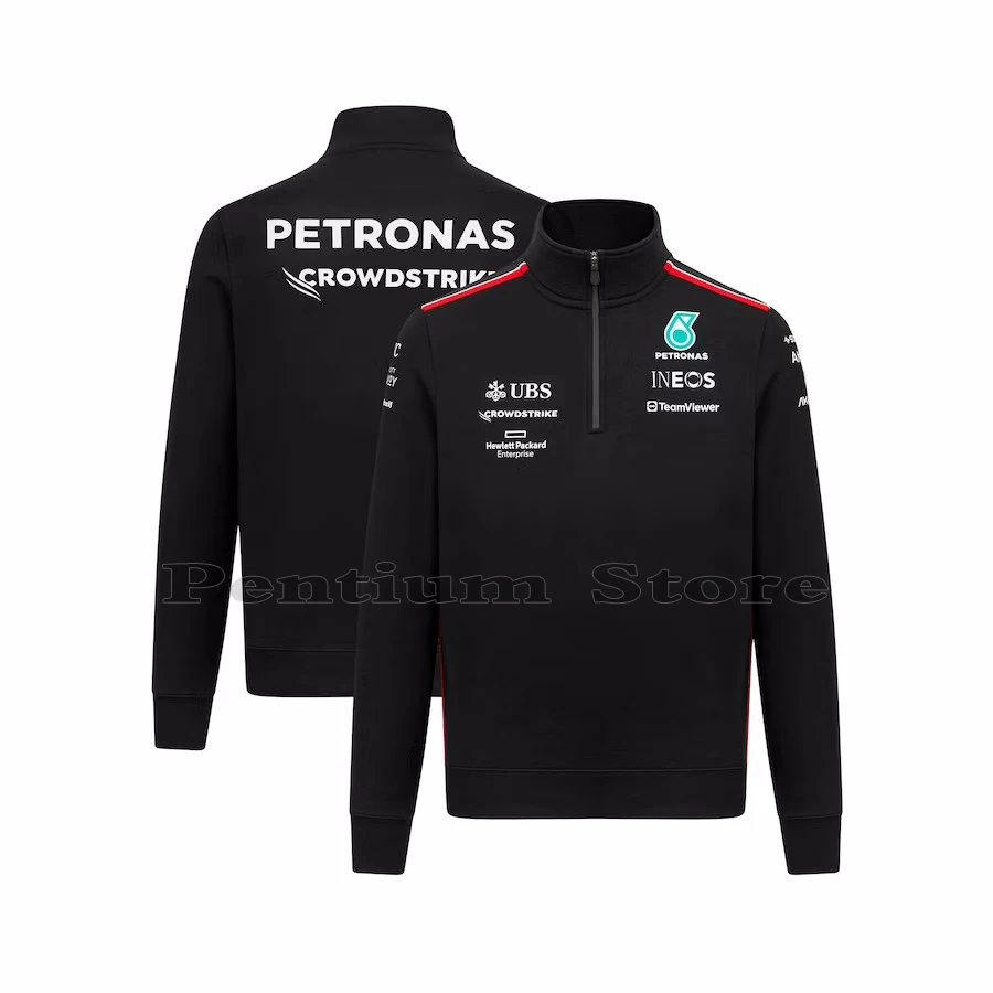 

New 2023 F1 Petronas Printed Formula 1 Car Fans Racing Team Clothing Jacket Windproof Black Zipper Lnsert Sportswear