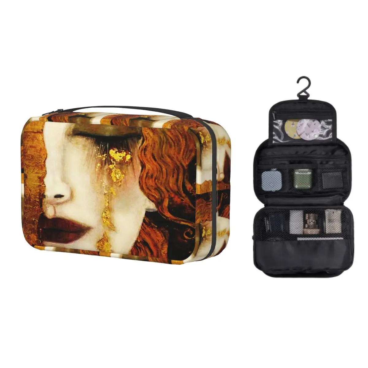 

Custom Gustav Klimt Golden Tears Toiletry Bag Women Symbolism Art Cosmetic Makeup Organizer Ladies Beauty Storage Dopp Kit Case