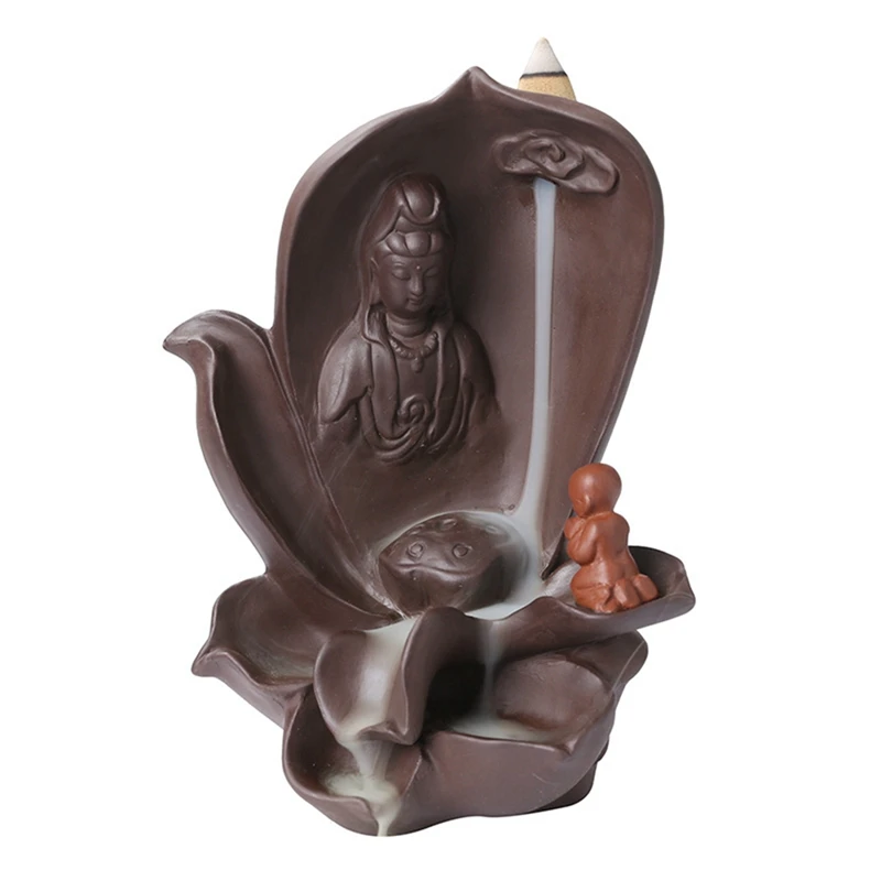 

Creative Reflux Aroma Ceramic Incense Burner Waterfall Backflow Censer Cones Buddhist Home Decoration