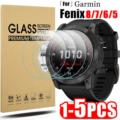Для Garmin Fenix 8 43 мм/47 мм/51 мм HD Прозрачная пленка с защитой от царапин из закаленного стекла Защитная пленка для экрана для Garmin Fenix 8 7 6 5 серии
