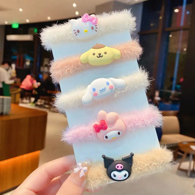 

Sanriod хобби из аниме Kitty Cinnamoroll моя мелодия пушистые волосы круглая Женская резинка для волос махровая головная повязка высокоэластичная мал...