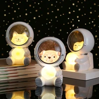 led night lights novelty cute embrace earth guardian puppy astronaut lamp desktop ornament bedroom decoration kids birthday gift