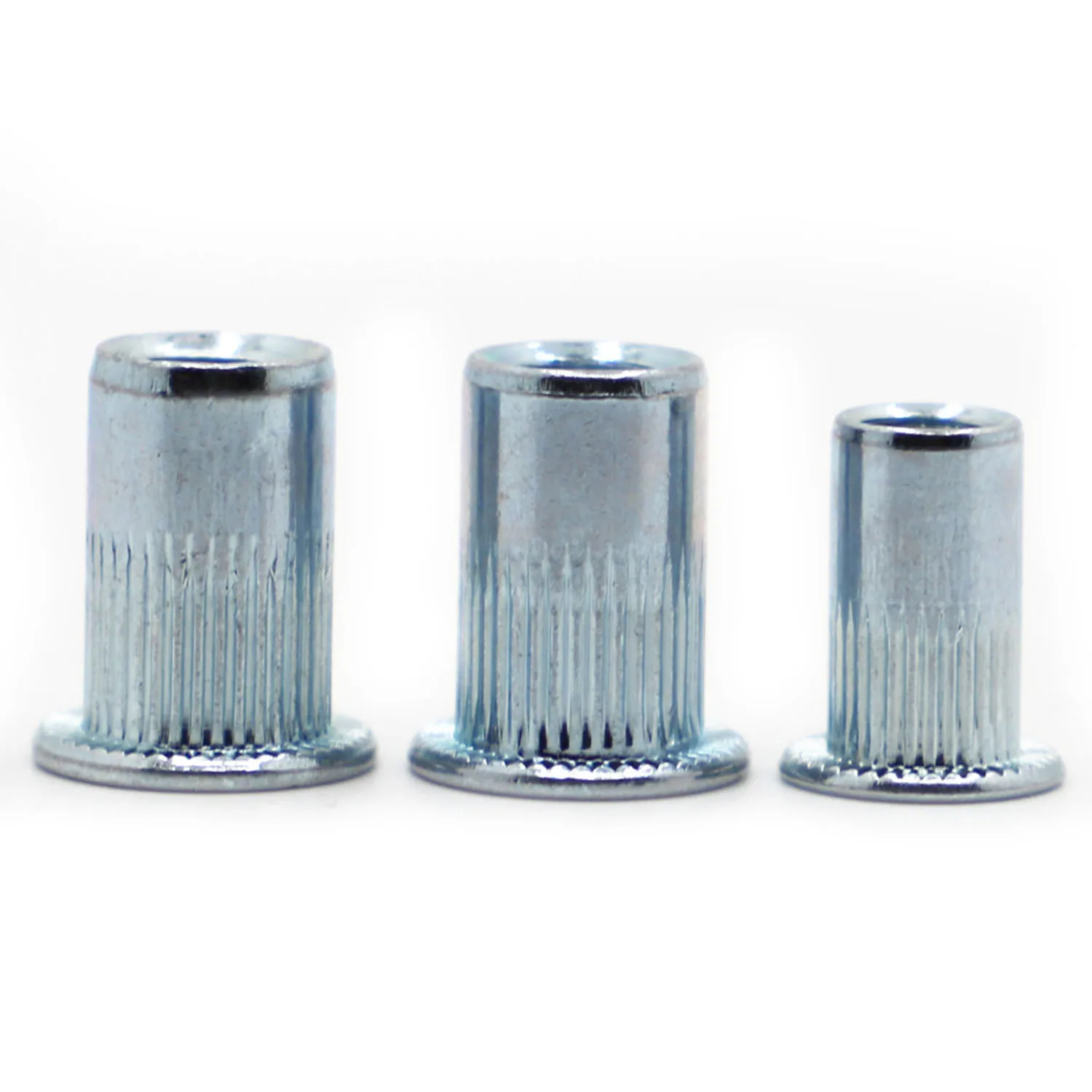 

M3 M4 M5 M6 M8 M10 M12 Blue and White Zinc Carbon Steel Plated Rivnut Flat Head Threaded Rivet Insert Nutsert Cap Rivet Nut