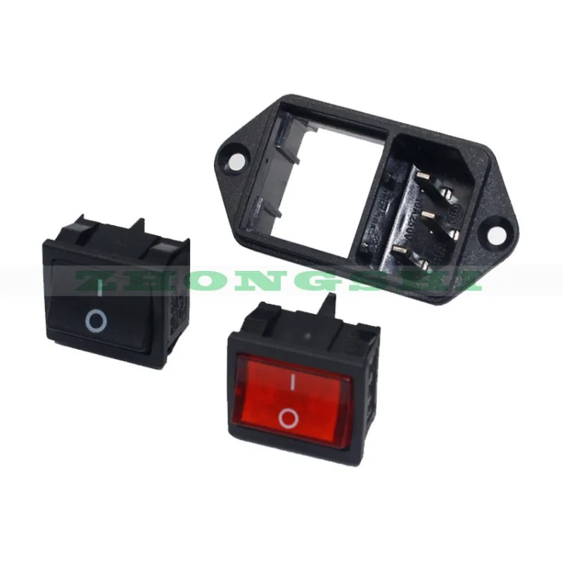 Фото Прямые продажи с фабрики R 301SN 2 в 1 Продукт IEC C14 Розетка с переключателем 21 X 24 Штифт PBC с ушками IEC Medical C14 10A 15A №5