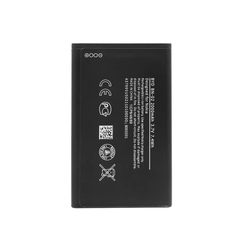 

Original BN-02 BN 02 phone battery for Nokia XL 4G RM-1061 RM-1030 RM-1042 RM-1061 3.7V BYD BN-02 Replacement Batteries