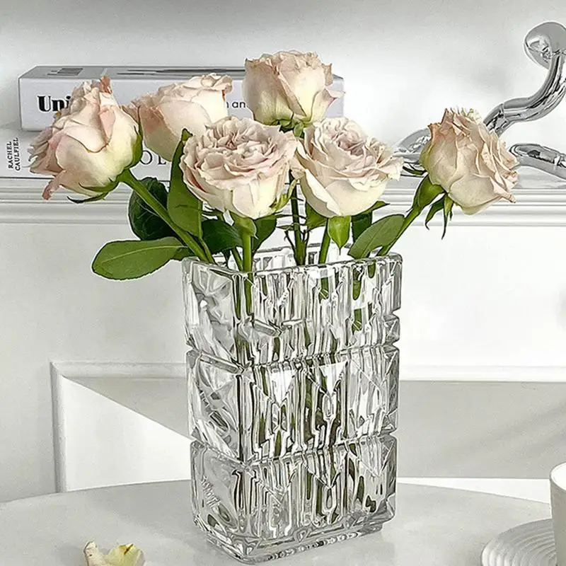 

Glass Flower Vases Clear Crystal Vases Multi Use Transparent Vases Nordic Glass Container Hydroponic Decorative Vase Luxury Room