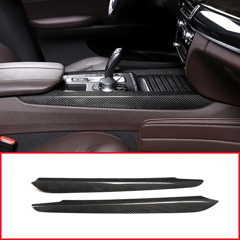

Панель центральной консоли для Bmw X5 F15 2014 -2018, боковые отделочные полосы, покрытие из настоящего углеродного волокна, аксессуары для интерьер...