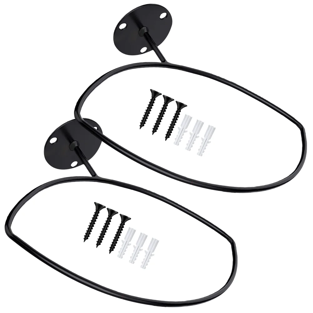 

2 Pcs Basketball Stand Rugby Wall Mount Display Shelf Football Iron Storage Rack