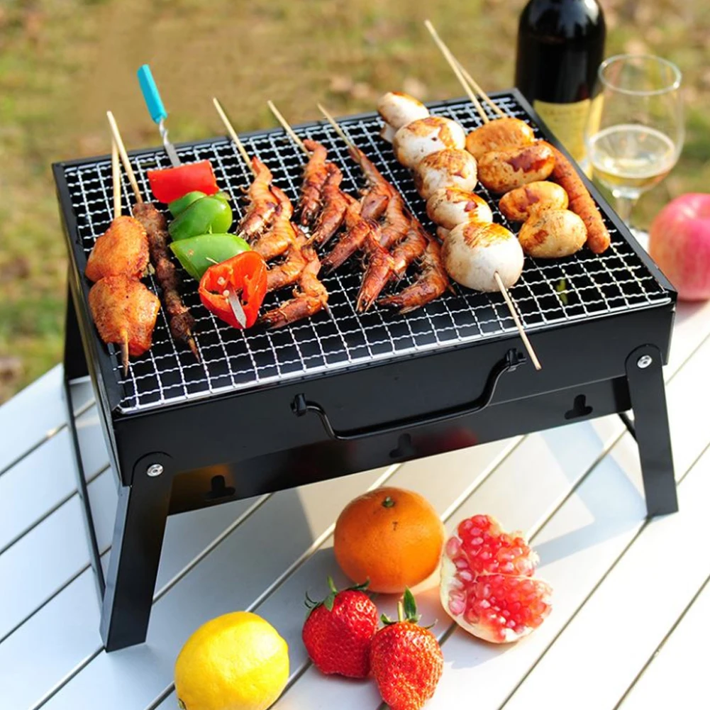 

35x27x20cm Folding Lightweight Portable Barbecue Charcoal Mni BBQ Grill Outdoor Patio Camping Cooker BBQ Party Cooking Tools