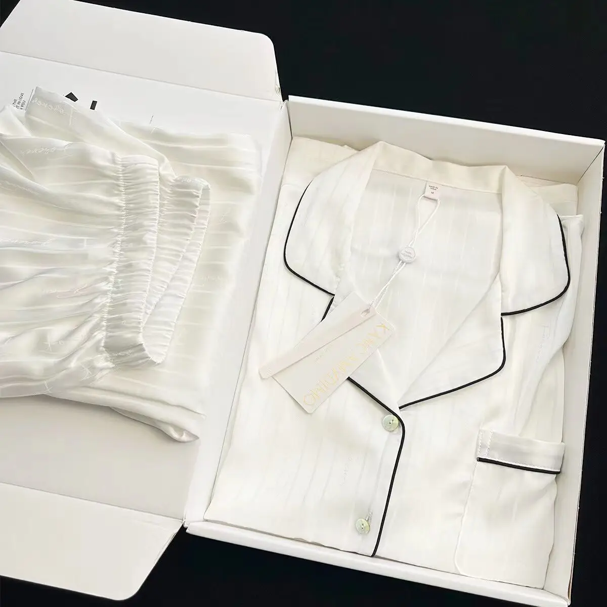 Couple Pajama Sets Striped Pijamas Silk Turn-down Collar Pijama Hombre Women & Men Nightwear Luxury Lovers Sleepwear M-5XL