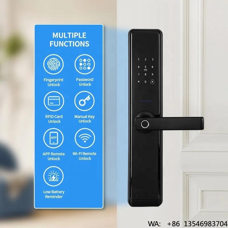 Фото Электронный дверной замок OYO Password для квартиры/комнаты, умный замок TTLock с цифровым управлением, сканером отпечатков пальцев и Wi-Fi №3