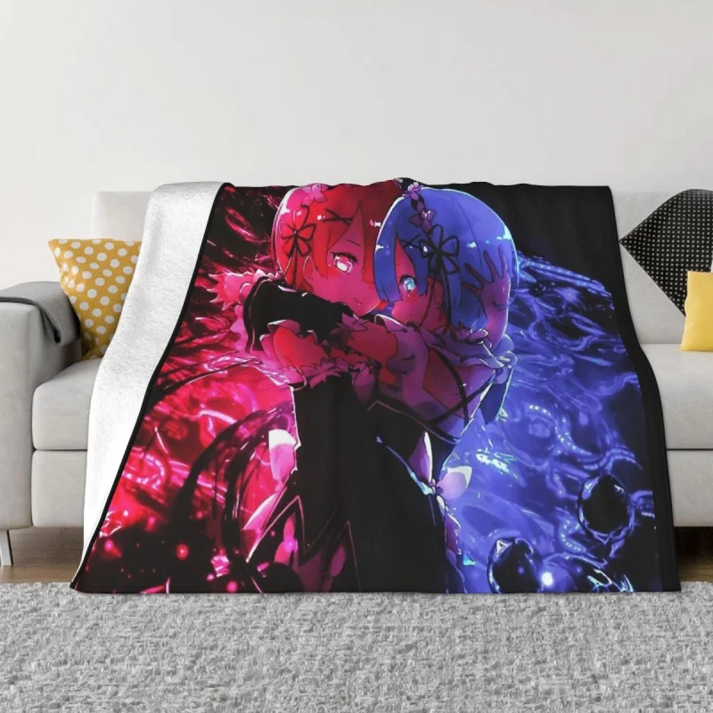 

Re Life in a Different World From Zero Blanket Flannel Spring Autumn Rem And Ram Warm Throws For Winter Bedding
